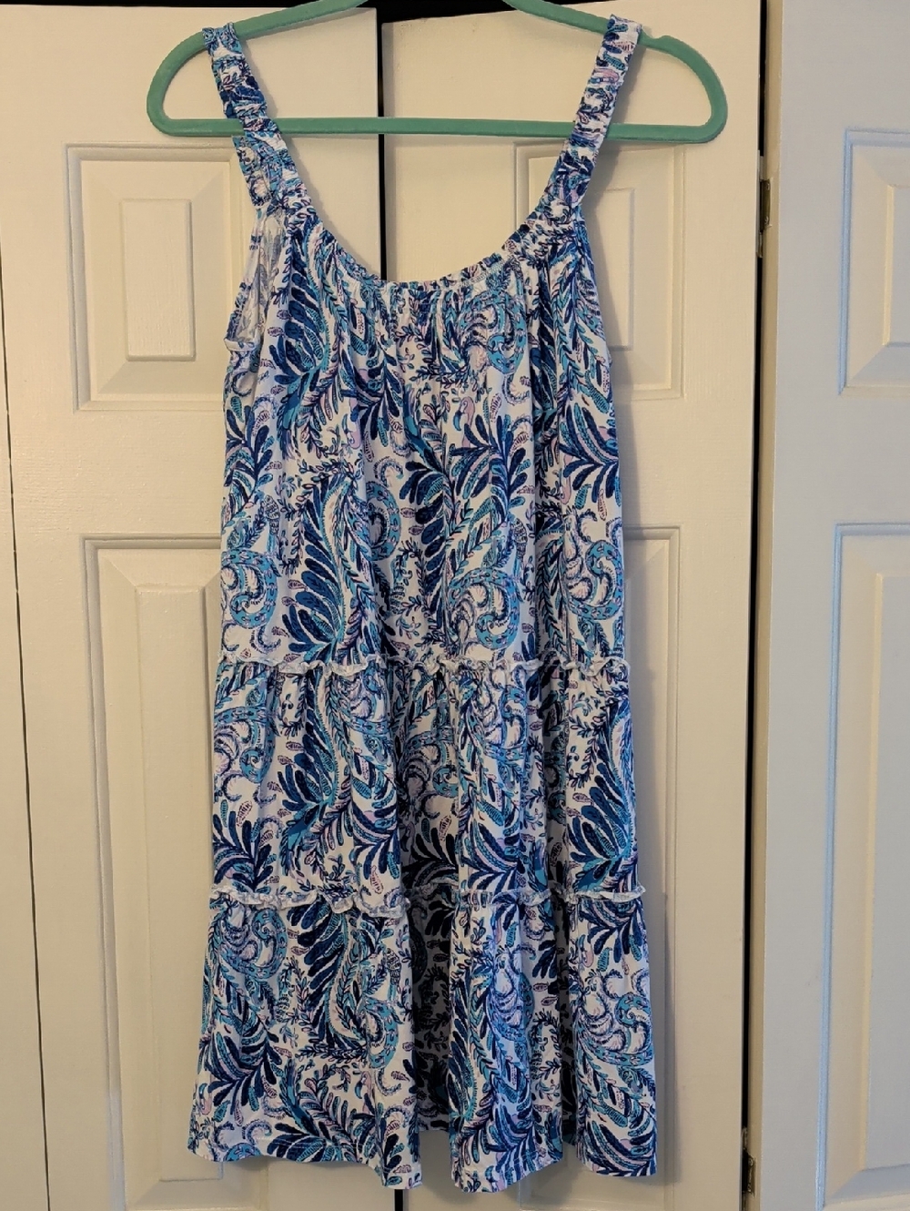 Lilly Pulitzer Blue Paisley Tiered Mini Sundress